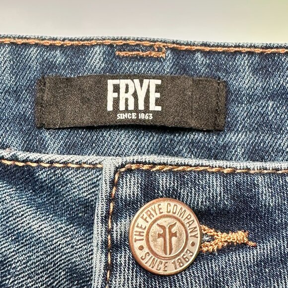 Frye Jeans Women's 10/30 Blue High Rise Crop Cuff Ankle Denim Stretch - Picture 1 of 3